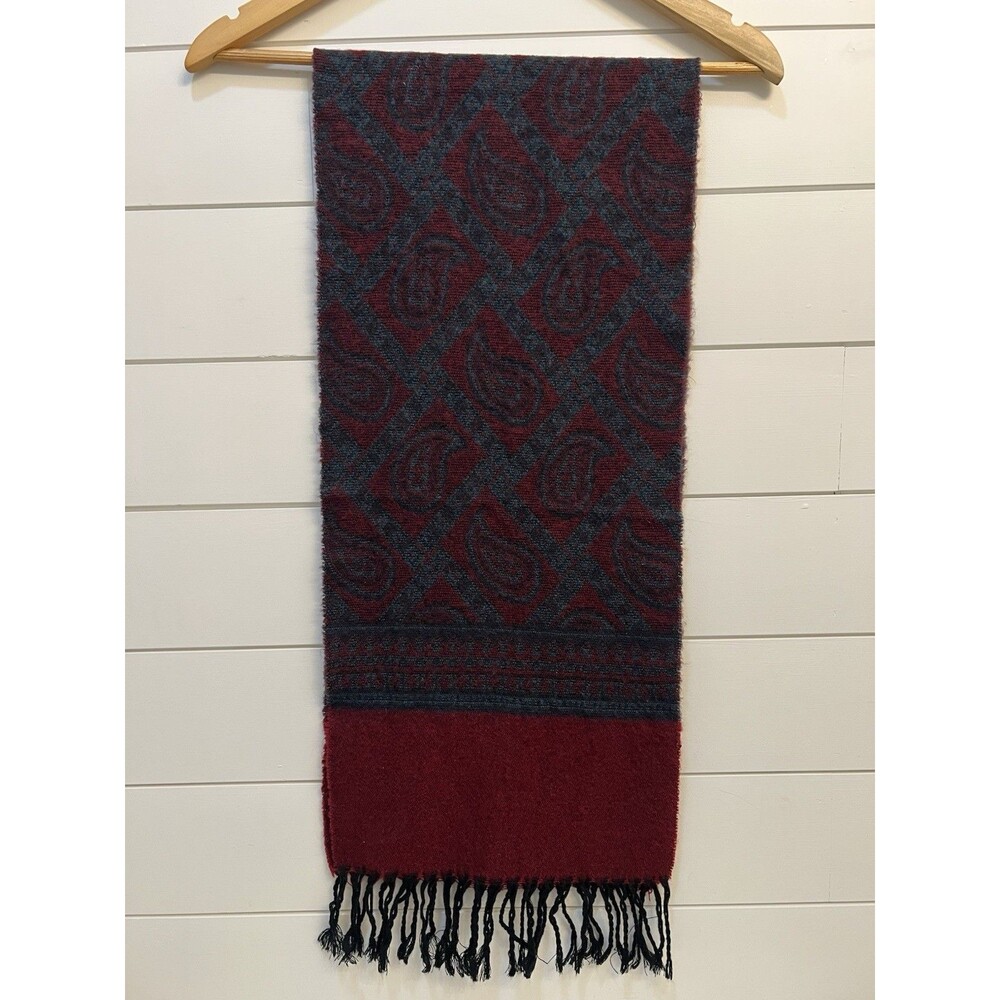Christian Dior Vintage Cashluxe Fringed Red Plaid Long 100% Acrylic Scarf